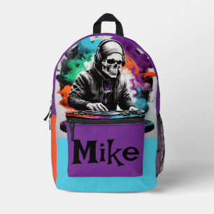 Music Dj Skeleton Bedruckter Rucksack