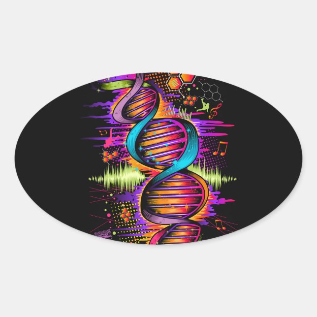 Music DNA Ovaler Aufkleber (Vorderseite)