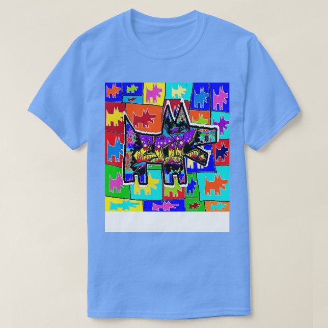 Music Dog Graffiti Rap T-Shirt (Design vorne)