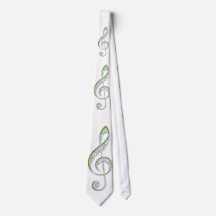 MUSIC Emerald and Diamond Treble Clef Krawatte