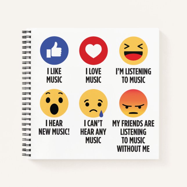 Music Emojis Notizbuch (Vorderseite)