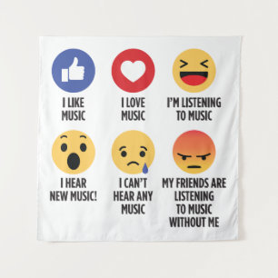 Music Emojis Wandteppich
