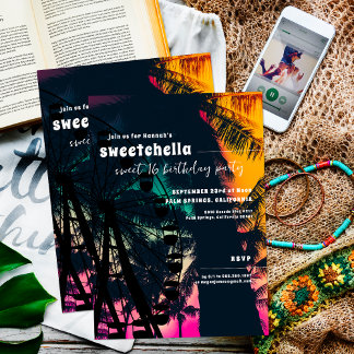 Music Festival | Ferris Wheel Palms Sweet 16  Einladung