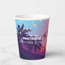 Music Festival | Ferris Wheel Palms Sweet 16 Pappbecher