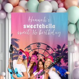 Music Festival | Ferris Wheel Palms Sweet 16 Wandteppich