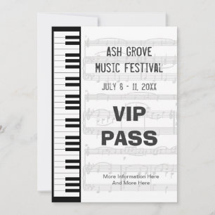 Music Festival Pass Piano Keyboard Vorlage