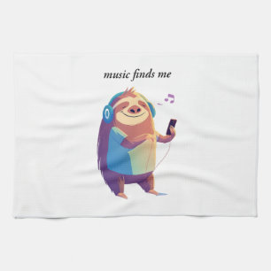 "Music Finds Me" Musik-vibes design Sweatshirt Geschirrtuch
