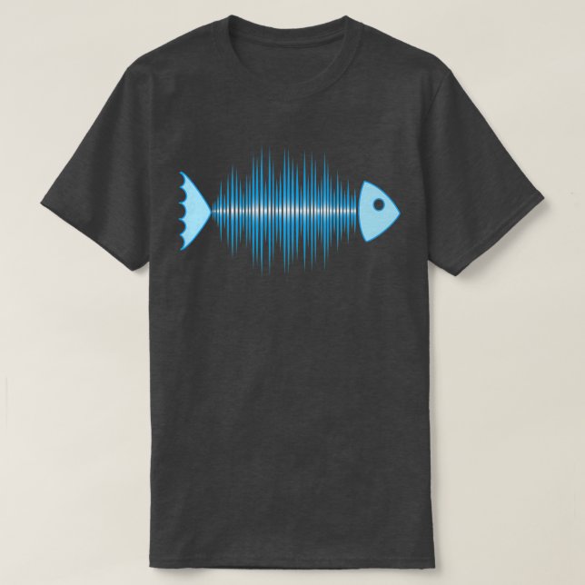 Music Fish Pulse Rate Dance House Techno T-Shirt (Design vorne)
