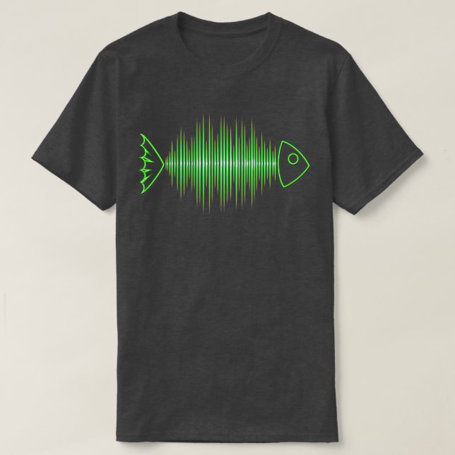 Music Fish Pulse Rate Dance House Techno T-Shirt (Design vorne)