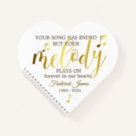 Music Funeral Heart Gästebuch Notizbuch