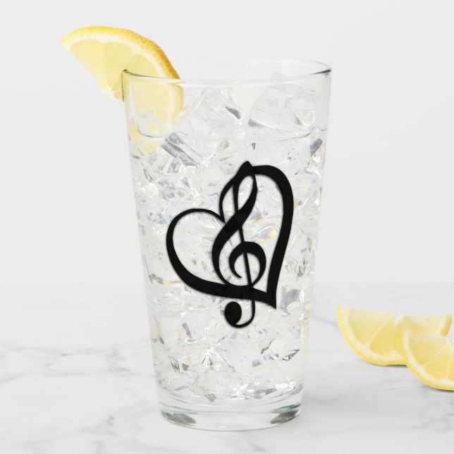 Music G Heart Glas (Vorderseite Ice)
