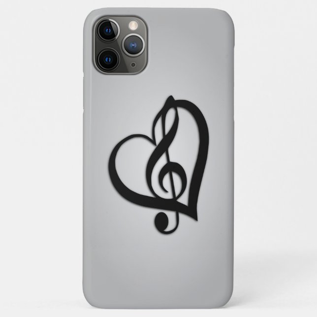 Music G Heart on Silver Case-Mate iPhone Hülle (Rückseite)