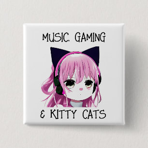 Music Gaming und Kitty Cat Anime Girl Button