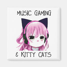 Music Gaming und Kitty Cat Anime Girl Magnet