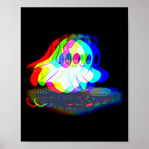 Music Ghost Halloween Techno Rave Halloween-Party Poster