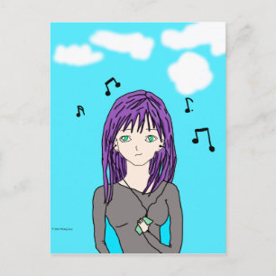 Music Girl Postcard Postkarte