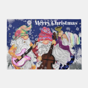 Music Gnome Christmas Doormat Fußmatte