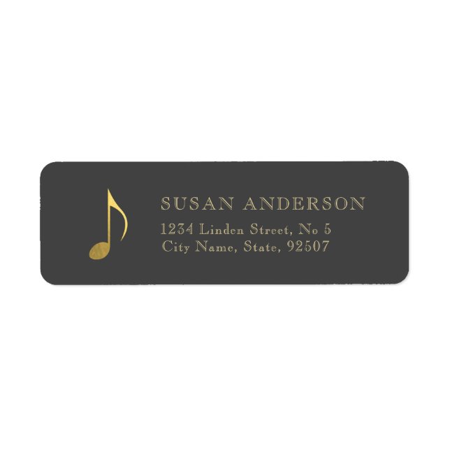 Music Gold Achte Note Rücksendeadresse Label (Vorne)