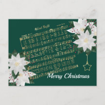 Music Gold White Poinsettia Stille Nacht Weihnacht