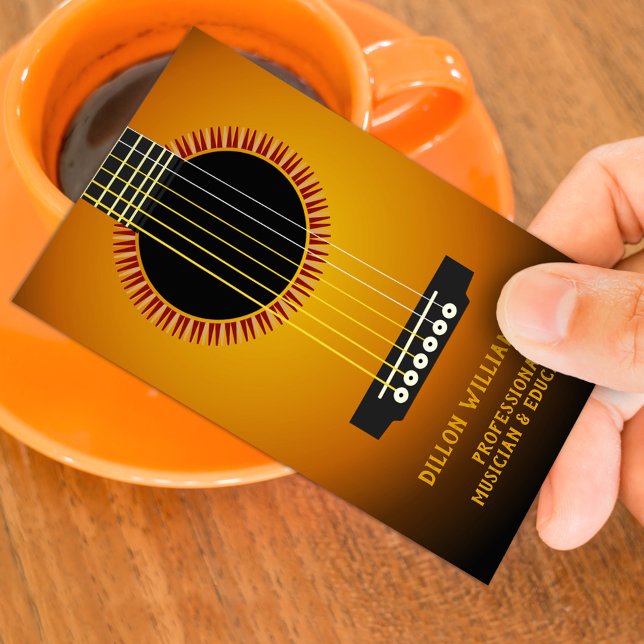Music Guitar Business Card Visitenkarte (Von Creator hochgeladen)
