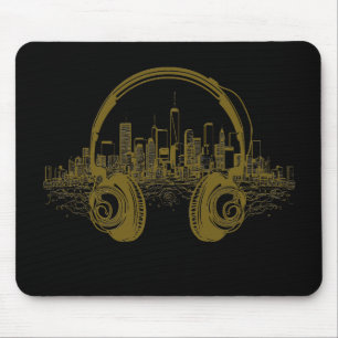 Music Headphone City Rhyme Wonderful Vibes Vector Mousepad