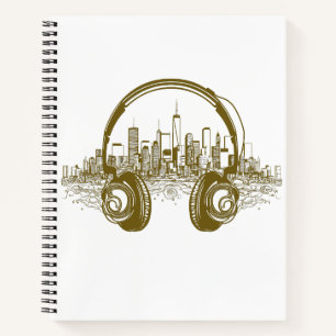 Music Headphone City Rhyme Wonderful Vibes Vector Notizbuch