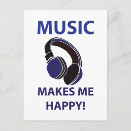 Music Headphone Music macht mich glücklich Musik Postkarte