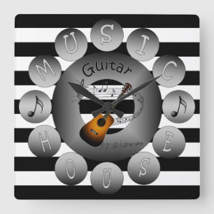 Music House Clock - Tinnitar - Spiral Scale Quadratische Wanduhr