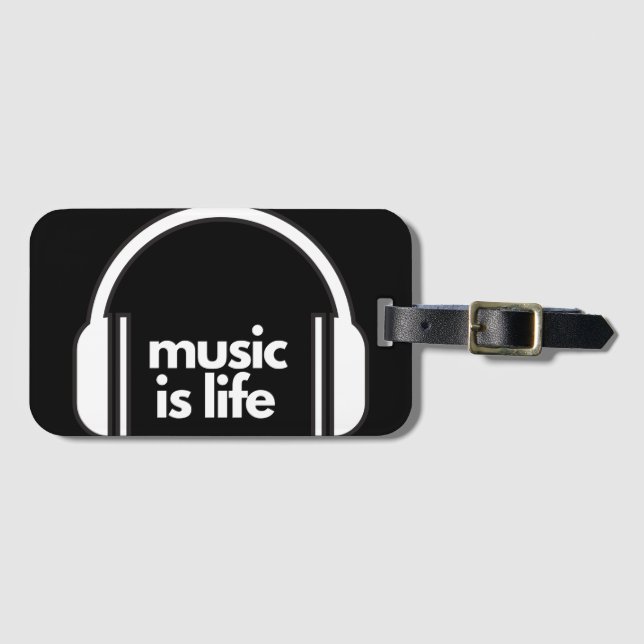 Music if Life Luggage Tag Gepäckanhänger (Vorderseite (Horizontal))