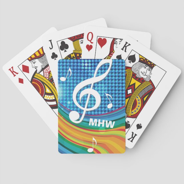 Music Illustration - benutzerdefinierte Monogramm- Spielkarten (Rückseite)