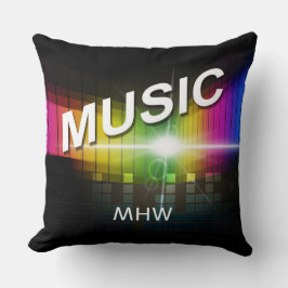 Music Illustration benutzerdefinierte Monogramm-Wu Kissen