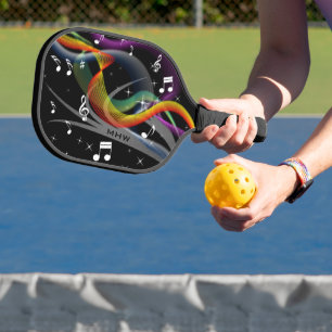 Music Illustration custom monogram Pickleball Schläger