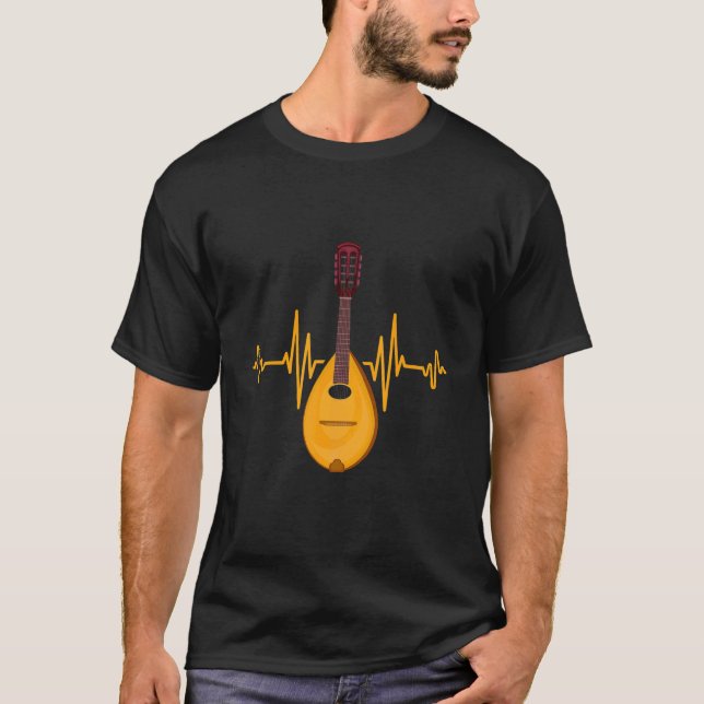 Music Instrument Heartbeat Mandolin T-Shirt (Vorderseite)
