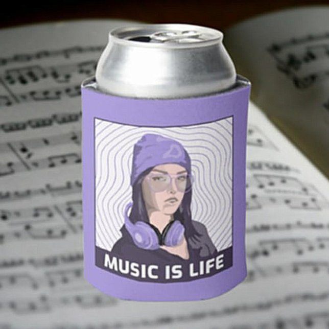 Music Is Life Can Cooler - Lavender Edition Dosenkühler (Von Creator hochgeladen)