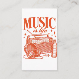 Music Is Life Vintage Design Visitenkarte