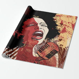 Music Jazz - afro-amerikanischer Jazzsänger vor Or Geschenkpapier