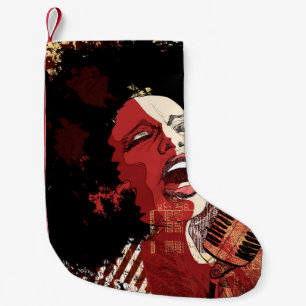 Music Jazz - afro-amerikanischer Jazzsänger vor Or Kleiner Weihnachtsstrumpf