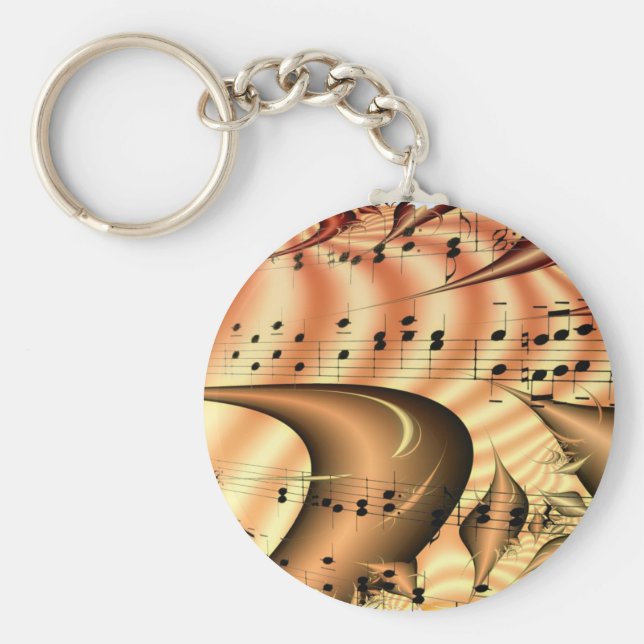 Music Keys Notes World Destination Art Schlüsselanhänger (Vorne)