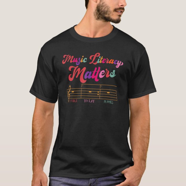 Music Literacy Matters I Like To Eat Puppies 3 T-Shirt (Vorderseite)