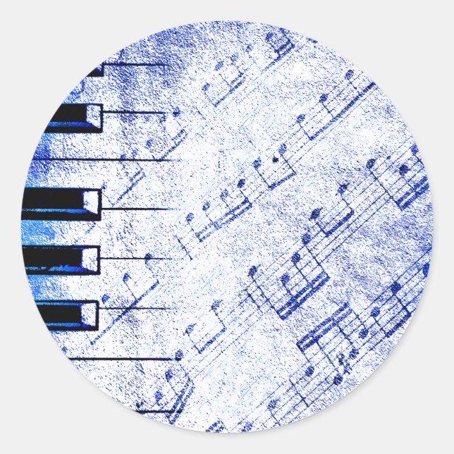 Music Live_ Runder Aufkleber (Vorderseite)