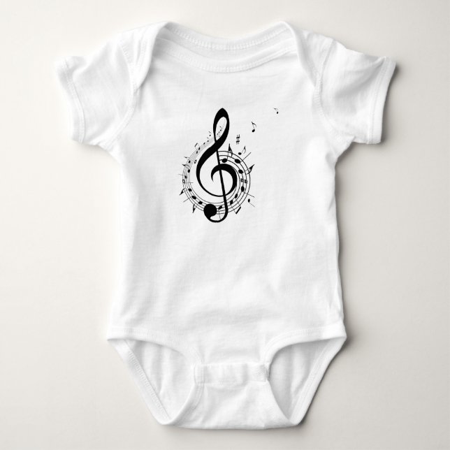 Music Logo Art Design Baby Bodysuit Strampler (Vorderseite)