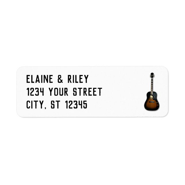 Music = Love Acoustic Guitar Return Address Label (Vorne)