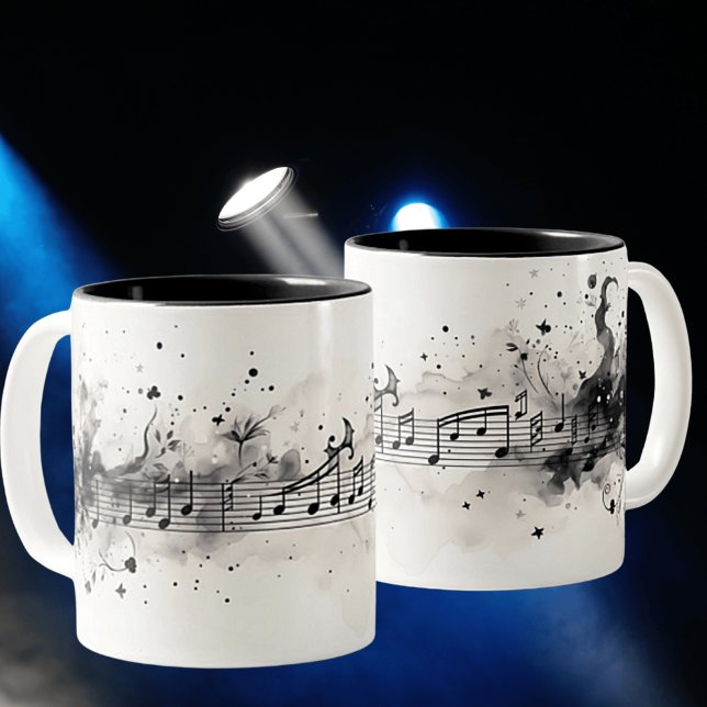 Music Love Wasserfarbe Tinte Keramik Tasse (Von Creator hochgeladen)