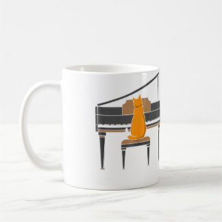 Music Lover Cat Playing Piano Kaffeetasse