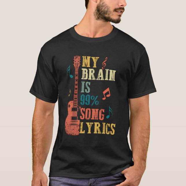 Music Lover Geschenke - Mein Gehirn ist 99 Song Te T-Shirt (Vorderseite)