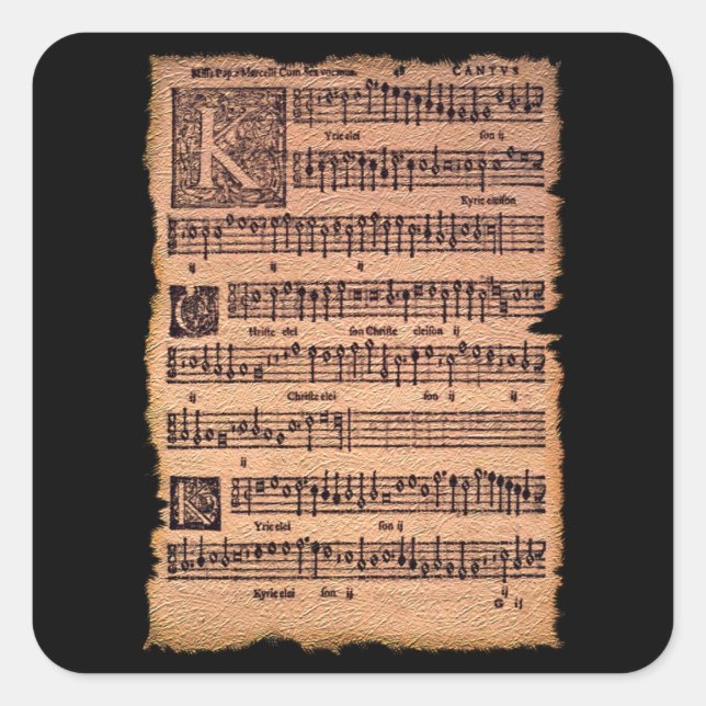 MUSIC LOVER Gregorian Chant Sheet Music Stickers (Vorderseite)