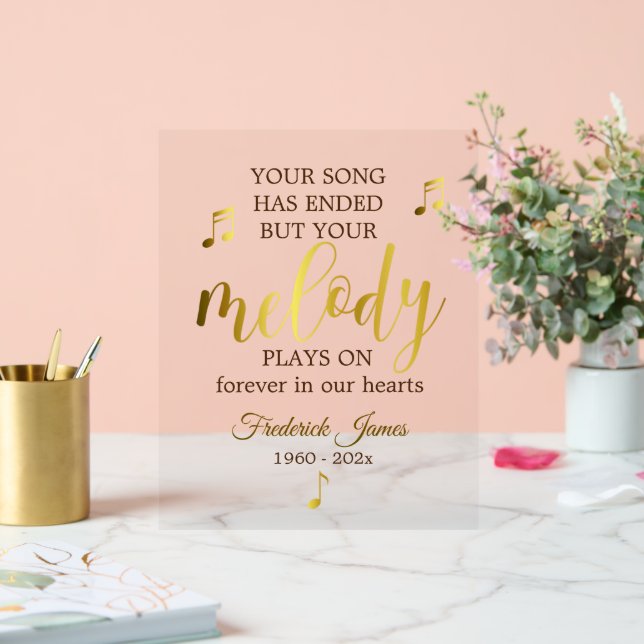 Music Lover Memorial Keepake Acrylschild (Hochzeit)