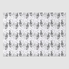 Music Lover Notes Schwarz-weiß Boho Song Musiker Seidenpapier