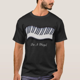 Music Lover Piano Keys Black T - Shirt