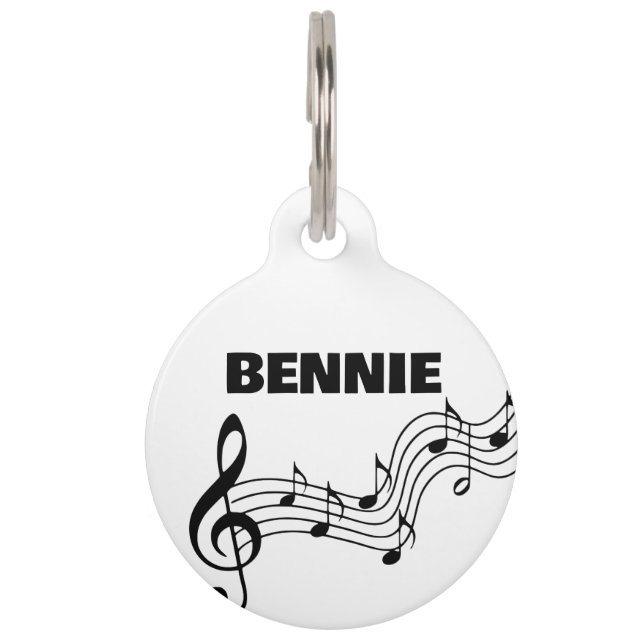 Music Lover Round Pet Tag Haustiermarke (Vorderseite)